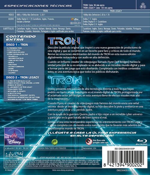 Pack Tron + Tron: Legacy (1982 + 2010)