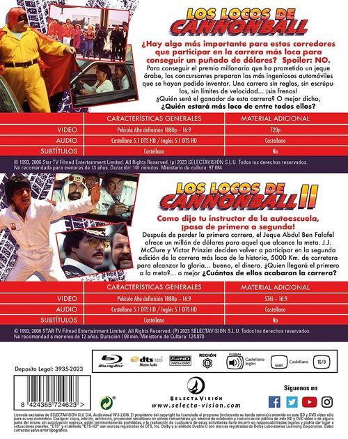 Pack Los Locos Del Cannonball I + II (1981 + 1984)