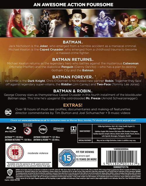 Pack Batman - 4 películas (1989-1997)