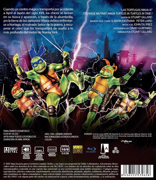 Las Tortugas Ninja III (1993)