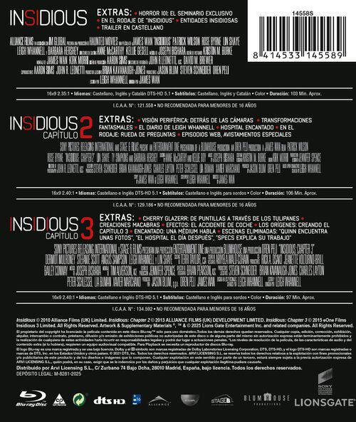 Pack Trilogía Insidious (2010-2015)