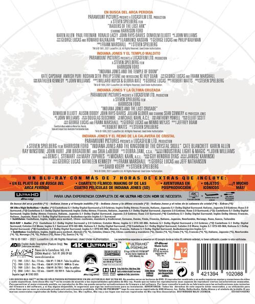 Pack Indiana Jones - 4 películas (1981-2008)