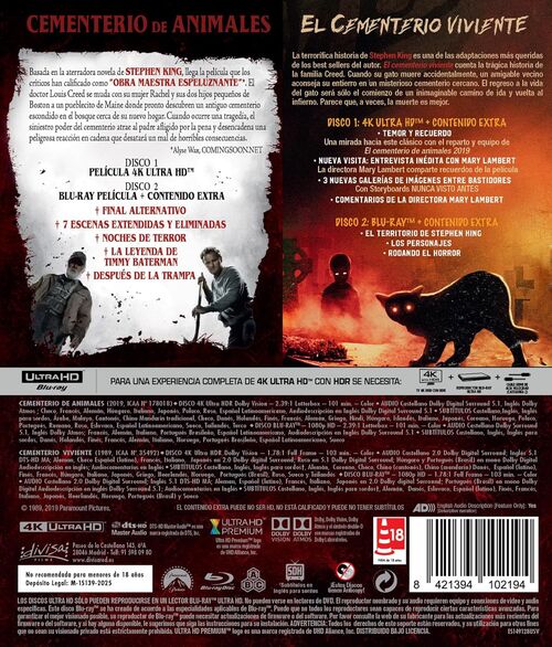 Pack El Cementerio Viviente + Cementerio De Animales (1989 + 2019)