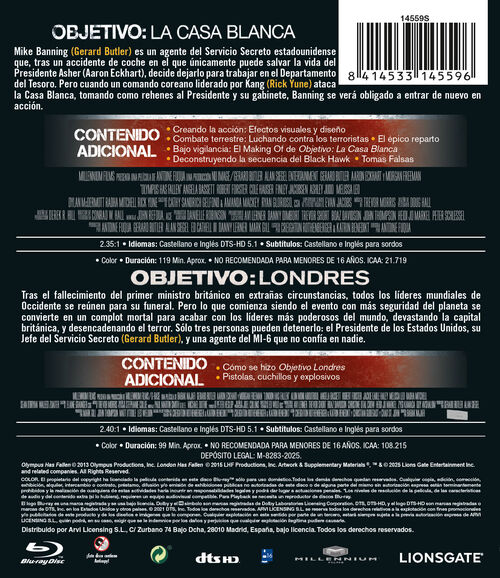 Pack Objetivo: La Casa Blanca + Objetivo: Londres (2013 + 2016)