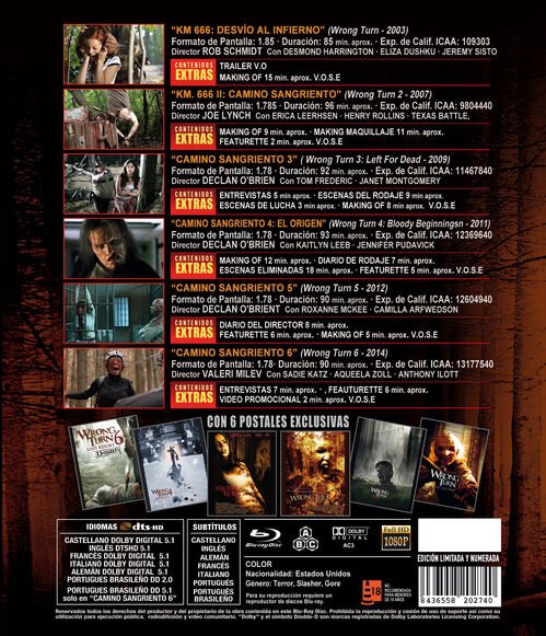 Pack Camino Sangriento - 6 películas (2003-2014)