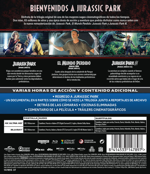 Pack Parque Jurásico - 3 películas (1993-2001)