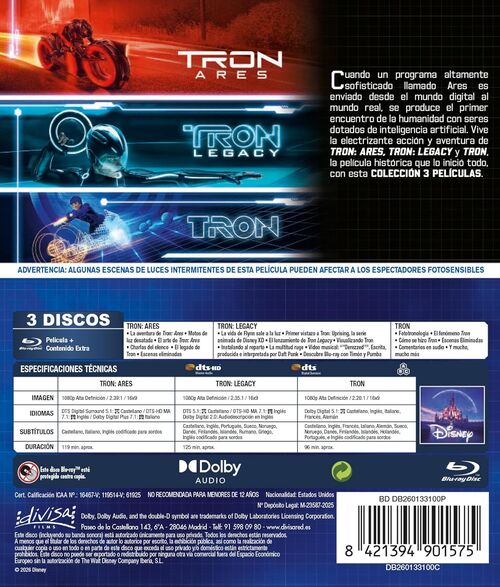 Pack Tron: 3 películas (1982-2025)