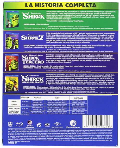 Pack Shrek - 4 pelculas (2001-2010)