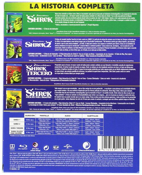 Pack Shrek - 4 películas (2001-2010)