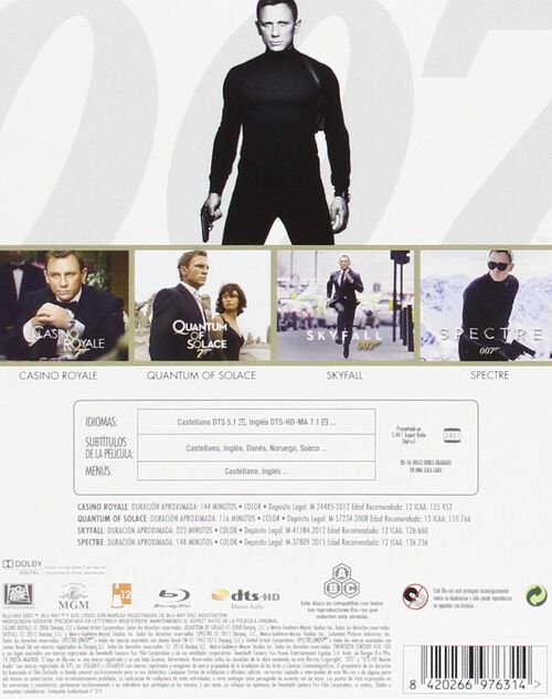 Pack James Bond (Daniel Craig) - 4 pelculas (2006-2015)