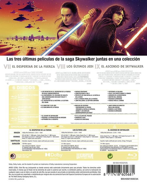 Pack Star Wars: Episodios VII-IX - 3 películas (2015-2019)