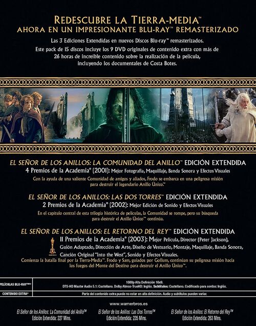 Pack El Señor De Los Anillos - 3 películas (2001-2003)