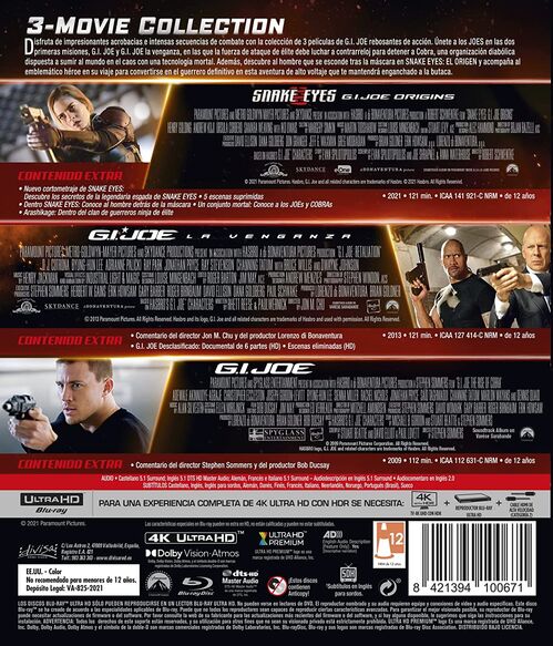 Pack G.I. Joe - 3 películas (2009-2021)
