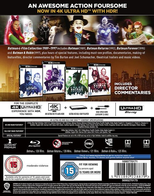 Pack Batman - 4 películas (1989-1997)